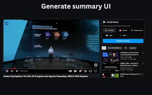 Download Clarity Notes V2 Terbaru – Ringkasan AI YouTube Gratis - Screenshot 1