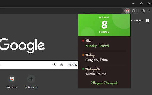Download Magyar Névnapok Chrome – Cek Nama Hari Jadi Hungaria - Screenshot 2
