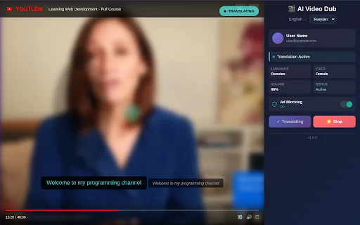 AI Video Dub: Terjemahan Video YouTube & Dubbing Suara AI - Screenshot 2