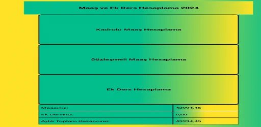 Download Maaş ve Ek Ders Hesaplama 2025 – Kalkulator Gaji Guru - Screenshot 2