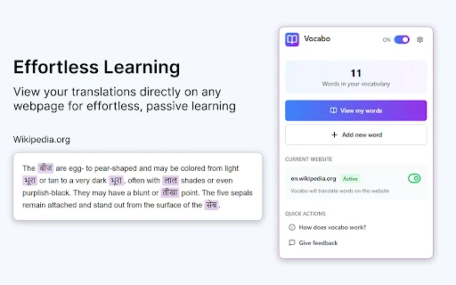 Unduh Vocabo Terbaru – Belajar Bahasa Asing Gratis di Browser - Screenshot 1