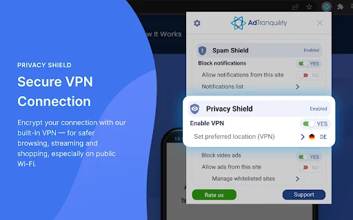 AdTranquility Adblocker & VPN: Blokir Iklan & Lindungi Privasi - Screenshot 3