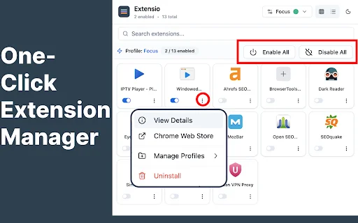 Download Extensio Manager Chrome – Kelola Ekstensi Lebih Cepat - Screenshot 5
