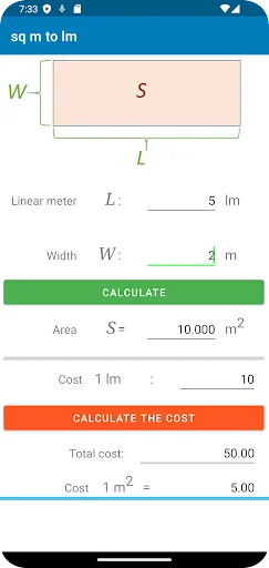 Download Linear Meter – m2 – Konversi Satuan Cepat & Gratis - Screenshot 2