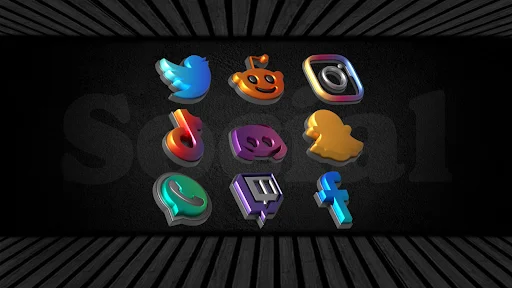 Download Auric Dark – 3D Icon Pack Terbaru – Ikon Premium AMOLED - Screenshot 21