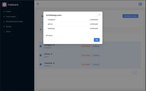 InstaLens – Lacak Unfollower Instagram Terbaik & Gratis - Screenshot 5