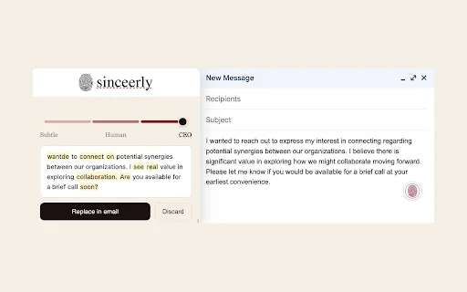 Unduh Sinceerly Terbaru – Ubah Email AI Jadi Terasa Humanis - Screenshot 3