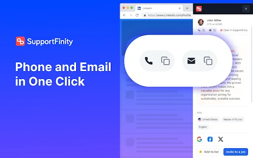 Download SupportFinity LinkedIn Scraper – Ekstrak Kontak Gratis - Screenshot 2
